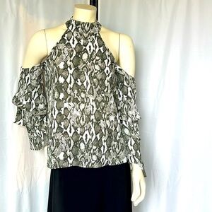 NWT Olivaceous cold shoulder Snake Print blouse